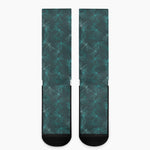 Turquoise Dragonfly Pattern Print Crew Socks