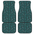 Turquoise Dragonfly Pattern Print Front and Back Car Floor Mats