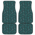 Turquoise Dragonfly Pattern Print Front and Back Car Floor Mats