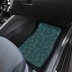 Turquoise Dragonfly Pattern Print Front and Back Car Floor Mats