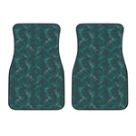 Turquoise Dragonfly Pattern Print Front Car Floor Mats