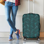 Turquoise Dragonfly Pattern Print Luggage Cover