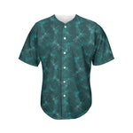 Turquoise Dragonfly Pattern Print Men's Baseball Jersey