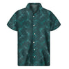 Turquoise Dragonfly Pattern Print Men's Short Sleeve Shirt