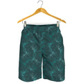 Turquoise Dragonfly Pattern Print Men's Shorts