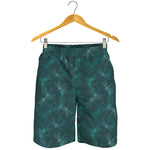 Turquoise Dragonfly Pattern Print Men's Shorts
