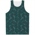 Turquoise Dragonfly Pattern Print Men's Tank Top