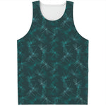 Turquoise Dragonfly Pattern Print Men's Tank Top
