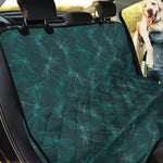 Turquoise Dragonfly Pattern Print Pet Car Back Seat Cover
