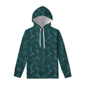 Turquoise Dragonfly Pattern Print Pullover Hoodie