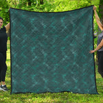 Turquoise Dragonfly Pattern Print Quilt