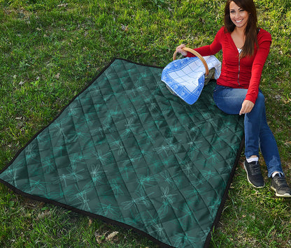 Turquoise Dragonfly Pattern Print Quilt