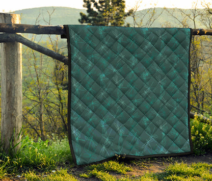 Turquoise Dragonfly Pattern Print Quilt