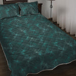 Turquoise Dragonfly Pattern Print Quilt Bed Set