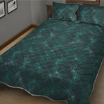 Turquoise Dragonfly Pattern Print Quilt Bed Set