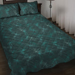 Turquoise Dragonfly Pattern Print Quilt Bed Set