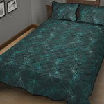 Turquoise Dragonfly Pattern Print Quilt Bed Set