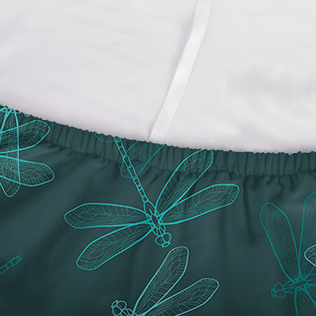 Turquoise Dragonfly Pattern Print Sofa Cover