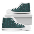 Turquoise Dragonfly Pattern Print White High Top Sneakers