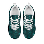Turquoise Dragonfly Pattern Print White Sneakers