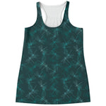 Turquoise Dragonfly Pattern Print Women's Racerback Tank Top