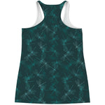 Turquoise Dragonfly Pattern Print Women's Racerback Tank Top