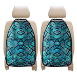 Turquoise Ethnic Aztec Trippy Print Car Seat Organizers