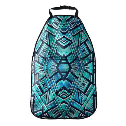 Turquoise Ethnic Aztec Trippy Print Car Seat Organizers