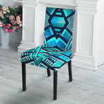 Turquoise Ethnic Aztec Trippy Print Dining Chair Slipcover