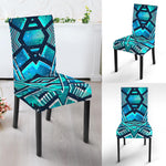 Turquoise Ethnic Aztec Trippy Print Dining Chair Slipcover
