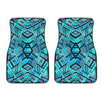 Turquoise Ethnic Aztec Trippy Print Front Car Floor Mats