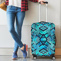 Turquoise Ethnic Aztec Trippy Print Luggage Cover