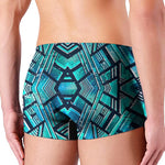 Turquoise Ethnic Aztec Trippy Print Men's Boxer Briefs