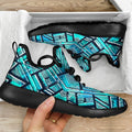 Turquoise Ethnic Aztec Trippy Print Mesh Knit Shoes