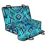 Turquoise Ethnic Aztec Trippy Print Pet Car Back Seat Cover