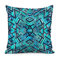 Turquoise Ethnic Aztec Trippy Print Pillow Cover