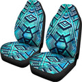 Turquoise Ethnic Aztec Trippy Print Universal Fit Car Seat Covers
