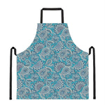 Turquoise Floral Bohemian Pattern Print Apron