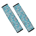 Turquoise Floral Bohemian Pattern Print Car Seat Belt Covers