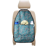 Turquoise Floral Bohemian Pattern Print Car Seat Organizers