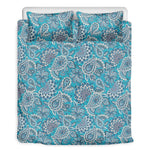 Turquoise Floral Bohemian Pattern Print Duvet Cover Bedding Set