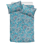 Turquoise Floral Bohemian Pattern Print Duvet Cover Bedding Set