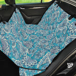 Turquoise Floral Bohemian Pattern Print Pet Car Back Seat Cover