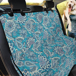Turquoise Floral Bohemian Pattern Print Pet Car Back Seat Cover