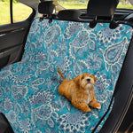 Turquoise Floral Bohemian Pattern Print Pet Car Back Seat Cover