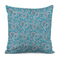 Turquoise Floral Bohemian Pattern Print Pillow Cover