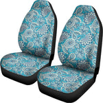 Turquoise Floral Bohemian Pattern Print Universal Fit Car Seat Covers