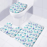 Turquoise Giraffe Pattern Print 3 Piece Bath Mat Set