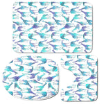 Turquoise Giraffe Pattern Print 3 Piece Bath Mat Set