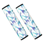 Turquoise Giraffe Pattern Print Car Seat Belt Covers